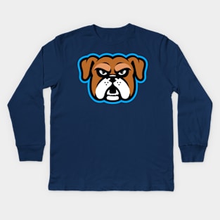 Bulldog Mascot Logo Kids Long Sleeve T-Shirt